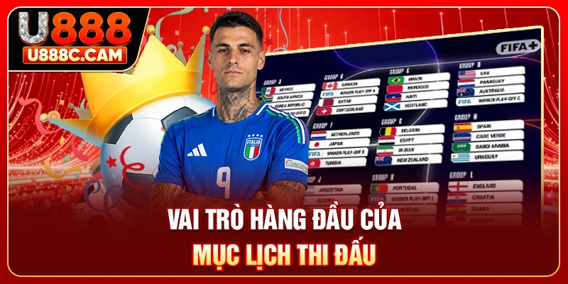 Vai trò hàng đầu của mục lịch thi đấu